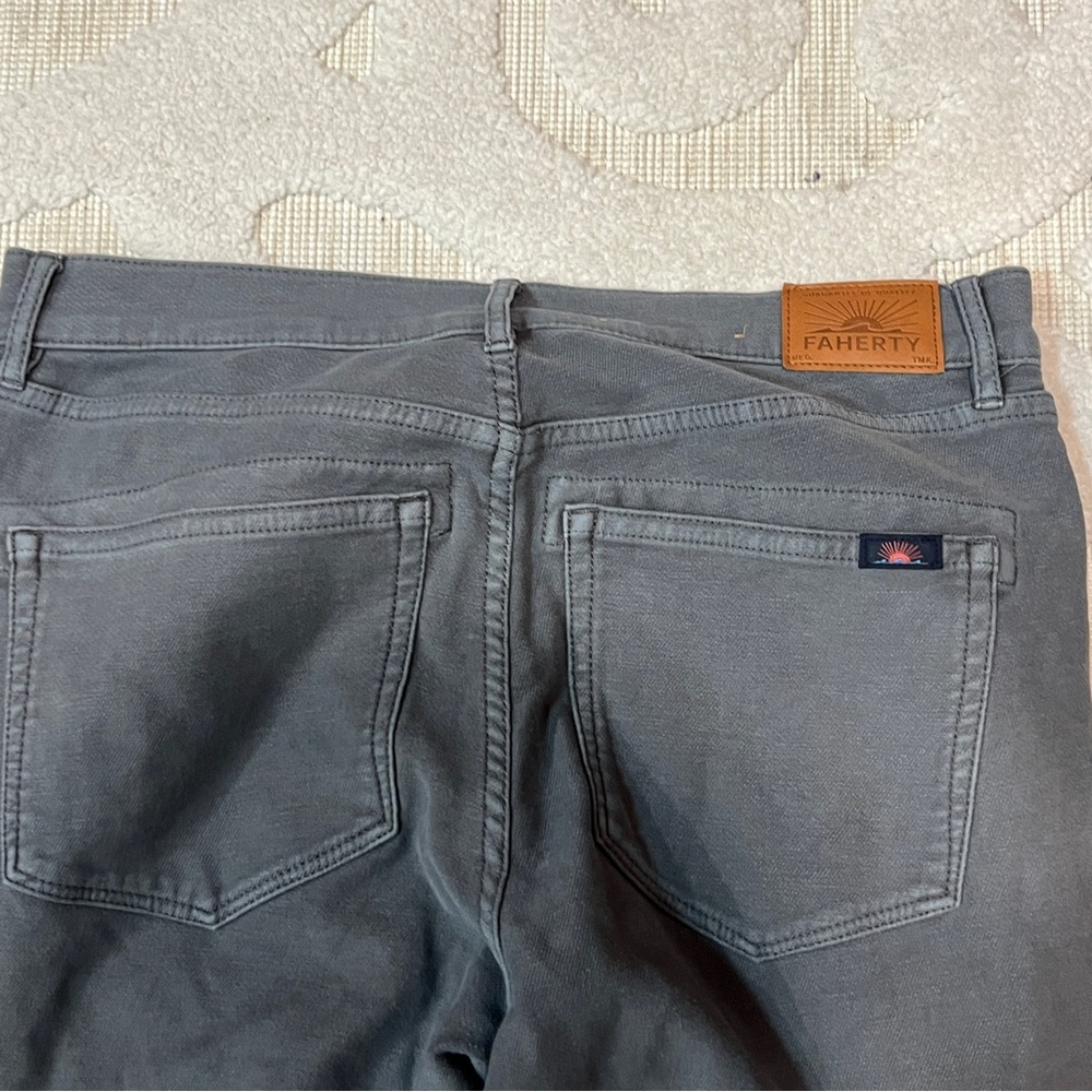 FAHERTY Men's Stretch Terry 5-Pocket Pant Slate Size 30x29 Slim Straight Stretch - Picture 8 of 13